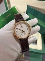 Geneve 1908 branco / couro marrom / dourado