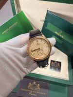 Geneve 1908 dourado / couro preto