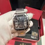 Cartier Santos Prata/Preto - Grande